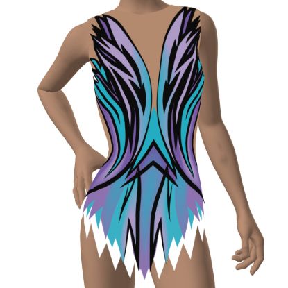 LS2704 leotard with skirt in the original teal and lilac colourway.